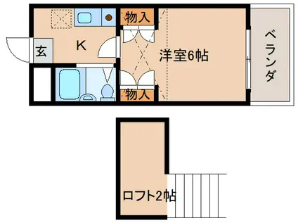 シティパレスやすらぎの道P-5(1K/4階)の間取り写真