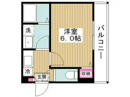 フルセイル中央林間II(1K/2階)の間取り写真