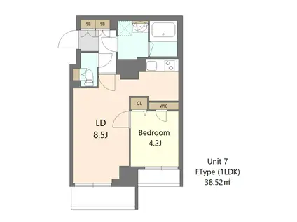 S-RESIDENCE高島平ASOLEA(1LDK/3階)の間取り写真
