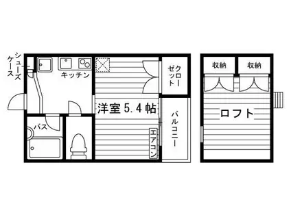 イジェント長津田(1K/2階)の間取り写真