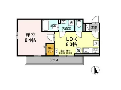 MAESTRO (1LDK/1階)の間取り写真