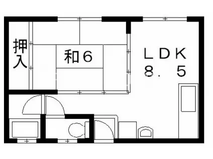 ダイワ高井田ビル(1LDK/3階)の間取り写真