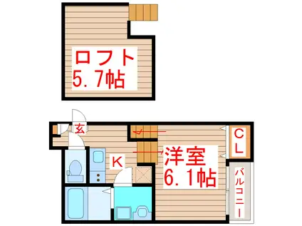 SUCRE FRESCO(1K/1階)の間取り写真