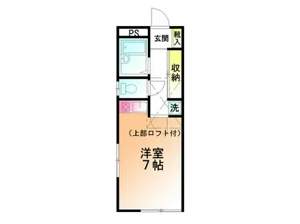 ボヌールコート(ワンルーム/2階)の間取り写真