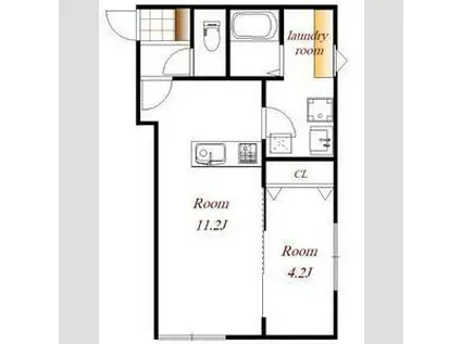 ATLAS(1LDK/2階)の間取り写真