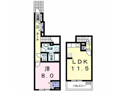 スターガーデン サウス(1LDK/1階)の間取り写真