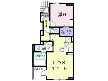 ヴァレー ルフレ(1LDK/1階)の間取り写真