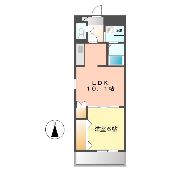 ＪＲ東海交通事業城北線 尾張星の宮駅 徒歩16分 4階建 築16年(1LDK/1階)の間取り写真