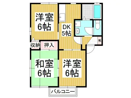 ファインパレス H(3DK/2階)の間取り写真
