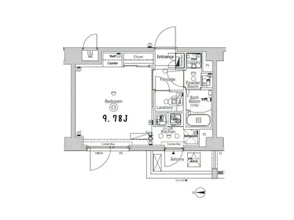 XEBEC大鳥居II(ワンルーム/3階)の間取り写真