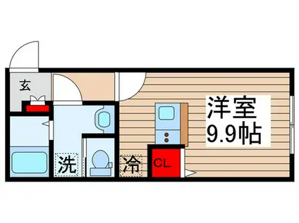 AMBITION 勝田台(ワンルーム/2階)の間取り写真