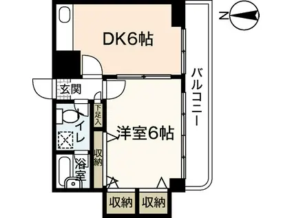 ニューホライズン松本(1DK/4階)の間取り写真