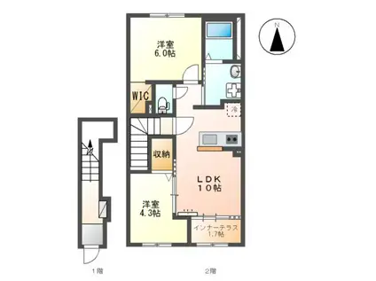 ル シエル(2LDK/2階)の間取り写真