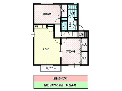 アムール西郷A(2LDK/1階)の間取り写真