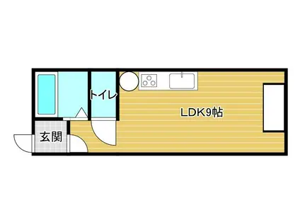 ハイツラポートF(ワンルーム/1階)の間取り写真