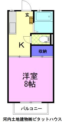 コーポラスあずまB(1K/2階)の間取り写真