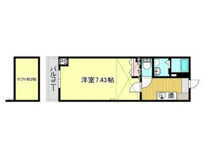 ハウゼ御所の社(1K/3階)の間取り写真