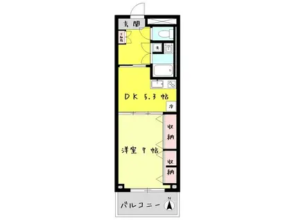 成増アクト2(1DK/6階)の間取り写真