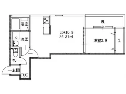 PROSPERITA I(1LDK/2階)の間取り写真