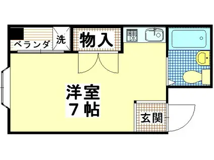 エストメゾン(ワンルーム/2階)の間取り写真