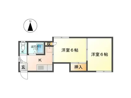 中丘ハイツ NO.3(2K/1階)の間取り写真