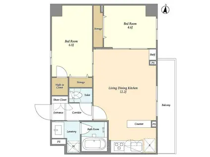 CREATIF日暮里(2LDK/3階)の間取り写真