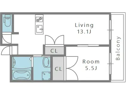 サウスパーク(1LDK/3階)の間取り写真