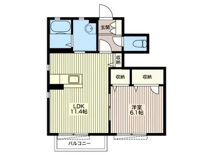 シャーメゾン ノアール(1LDK/1階)の間取り写真