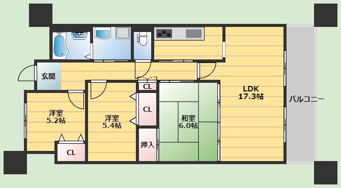MINOO HILLS(3LDK/4階)の間取り写真