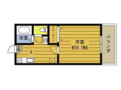 アミュゼ5(1K/1階)の間取り写真