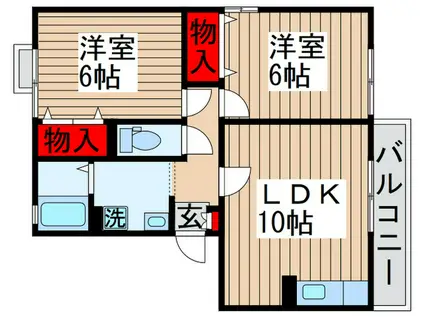 メイプルハウスA(2LDK/3階)の間取り写真