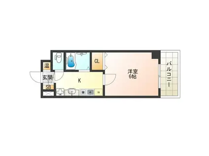 シングルウエスト(1K/7階)の間取り写真