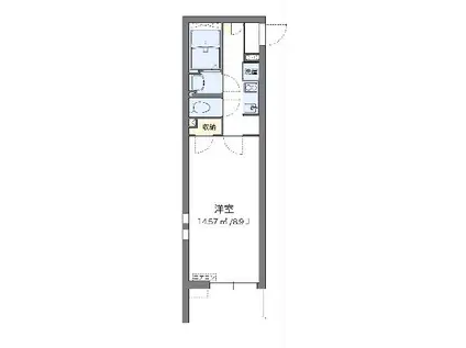 クレイノハイツサングリーンII(1K/3階)の間取り写真