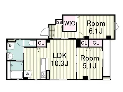 ESPERANZA(2LDK/2階)の間取り写真