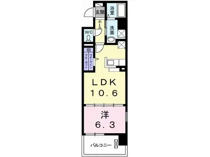 ポーシェガーデン3(1LDK/10階)の間取り写真