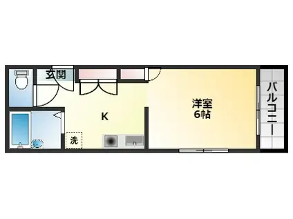 ファニーコートS(ワンルーム/4階)の間取り写真