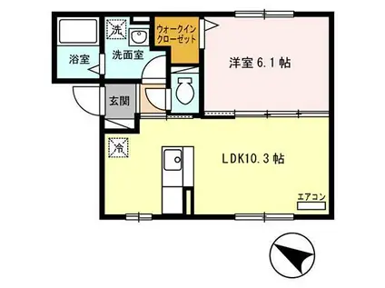 グラン・モンターニュ(1LDK/2階)の間取り写真