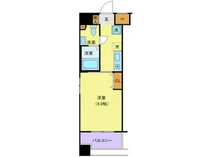 MOBIUS新宿御苑(1K/10階)の間取り写真