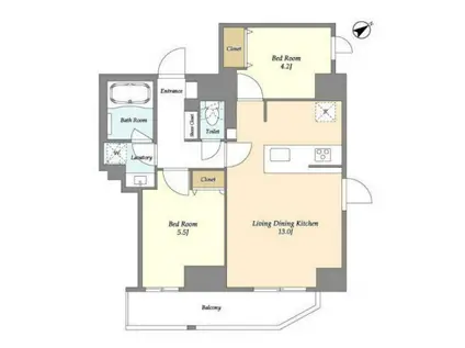 リテラス浅草橋イースト(2LDK/14階)の間取り写真