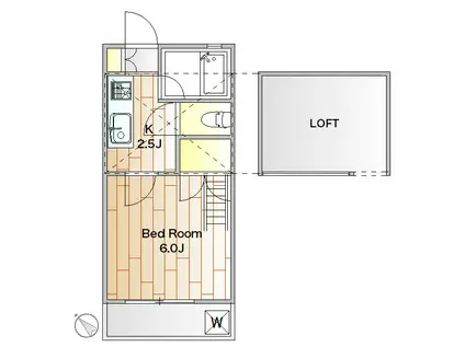 メゾンフジヌキ(1K/2階)の間取り写真