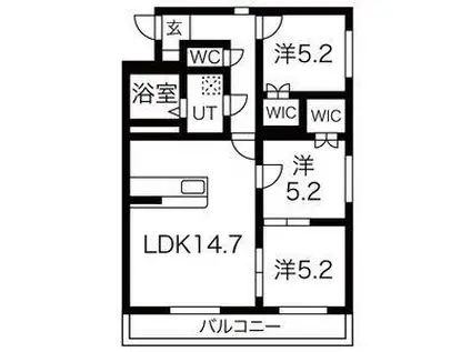 ベルグランツ(2LDK/2階)の間取り写真