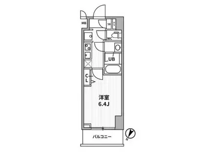 ALTERNA横濱阪東橋(1K/1階)の間取り写真