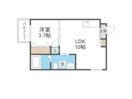Fメゾンガーデン(1LDK/2階)の間取り写真