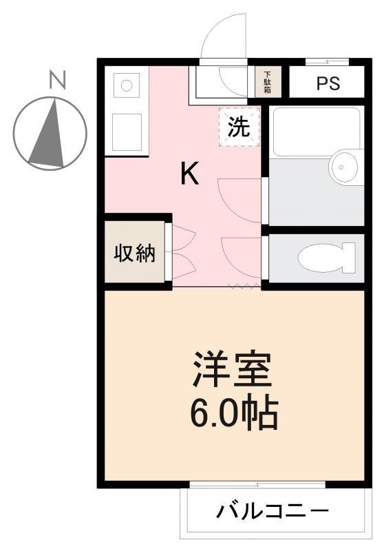 コーポイシダ(1K/3階)の間取り写真