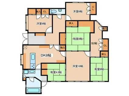 ファミール都府楼(6SDK/1階)の間取り写真