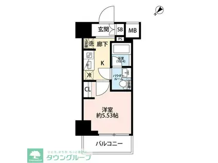 プレール・ドゥーク川口並木(1K/10階)の間取り写真