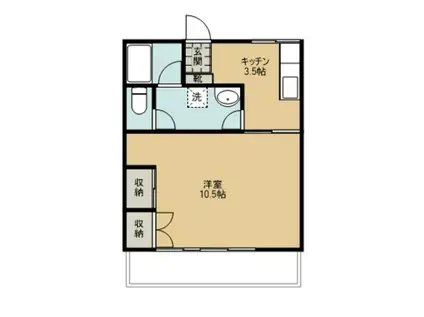 ラビアン桜(1K/3階)の間取り写真