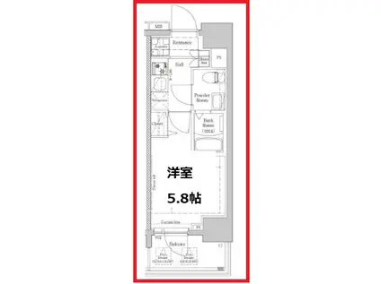 アゼスト青砥II(1K/14階)の間取り写真