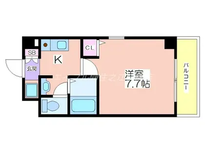 Mプラザ住吉公園壱番館(1K/9階)の間取り写真