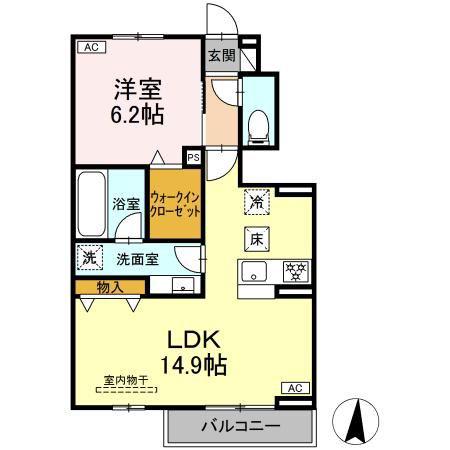 EPIS 広田(1LDK/1階)の間取り写真